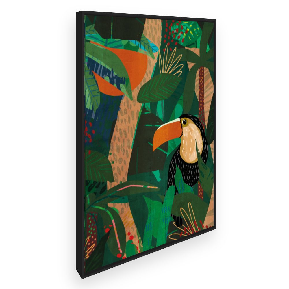 Toile Toucan tropical vibrant