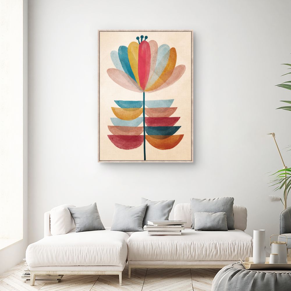 Tableau Fleur abstraite colorée