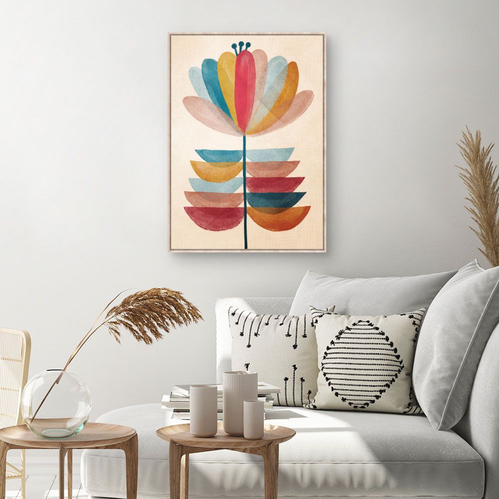 Tableau Fleur abstraite colorée