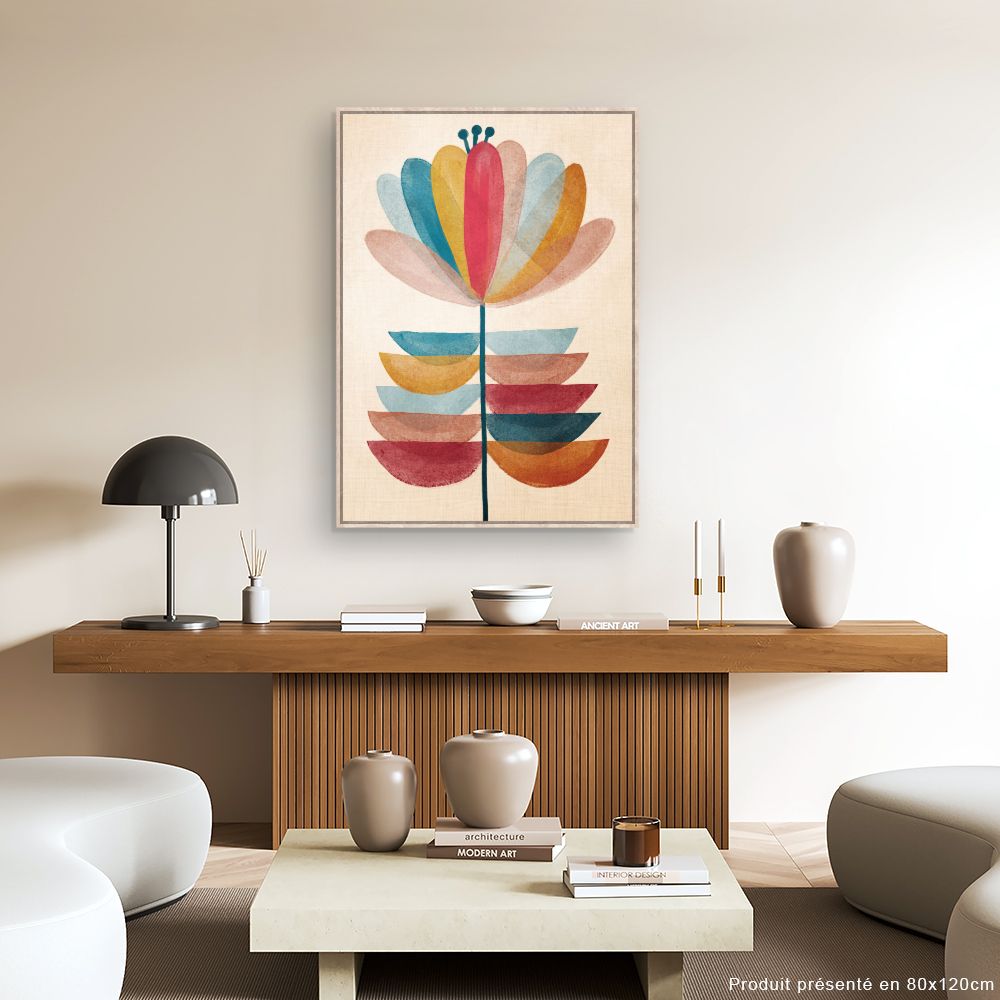 Tableau Fleur abstraite colorée