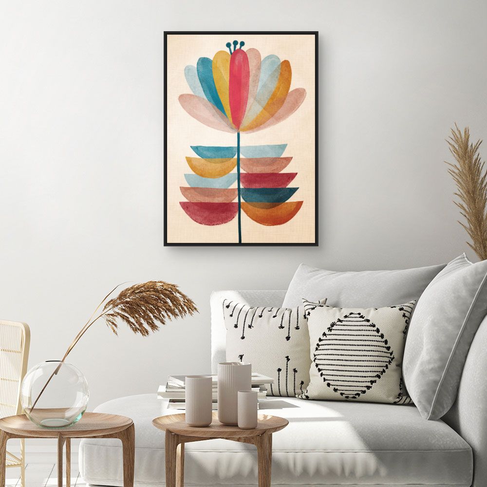 Tableau Fleur abstraite colorée