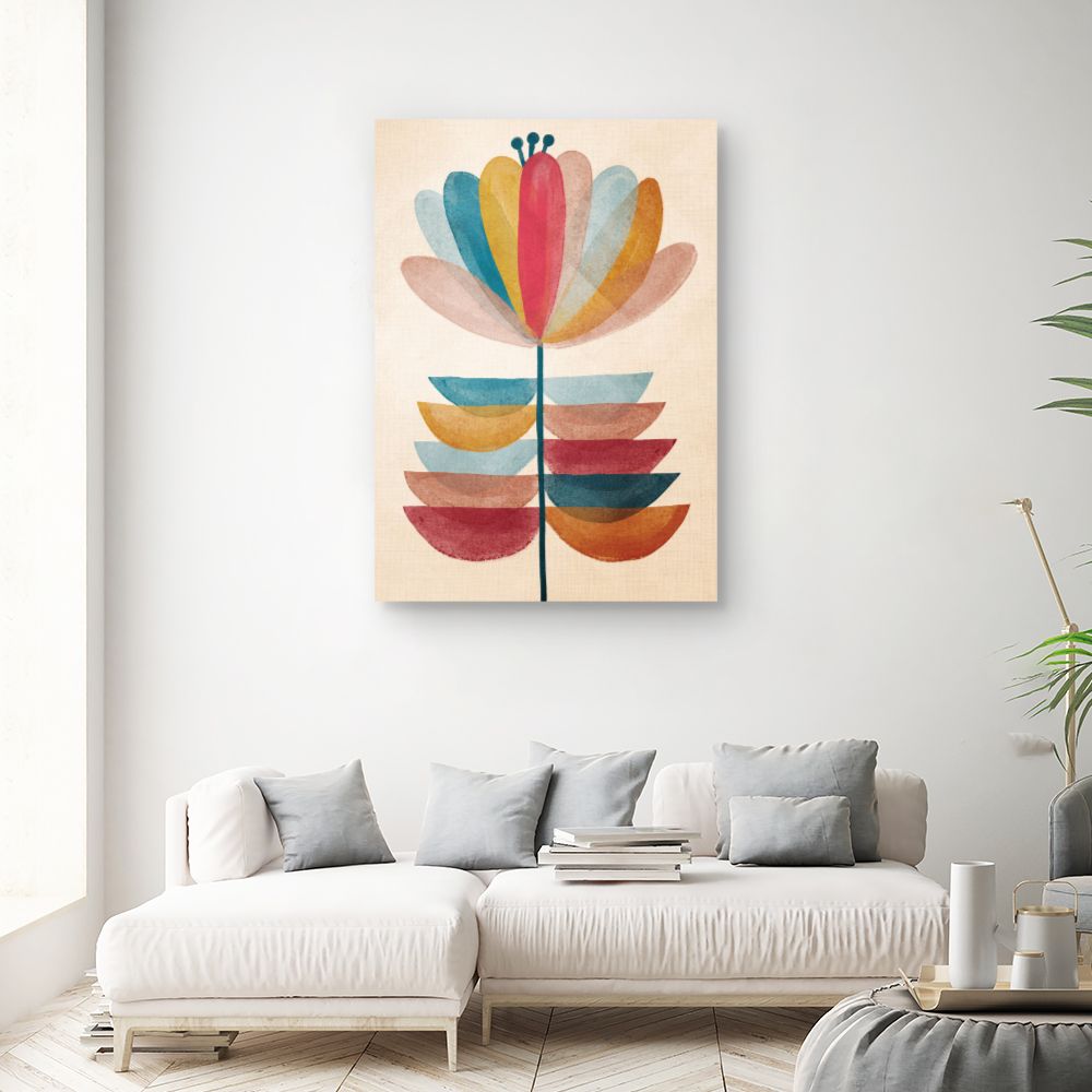 Tableau Fleur abstraite colorée