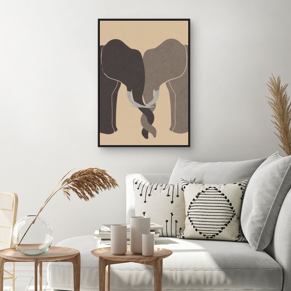 Tableau Éléphants entrelacés