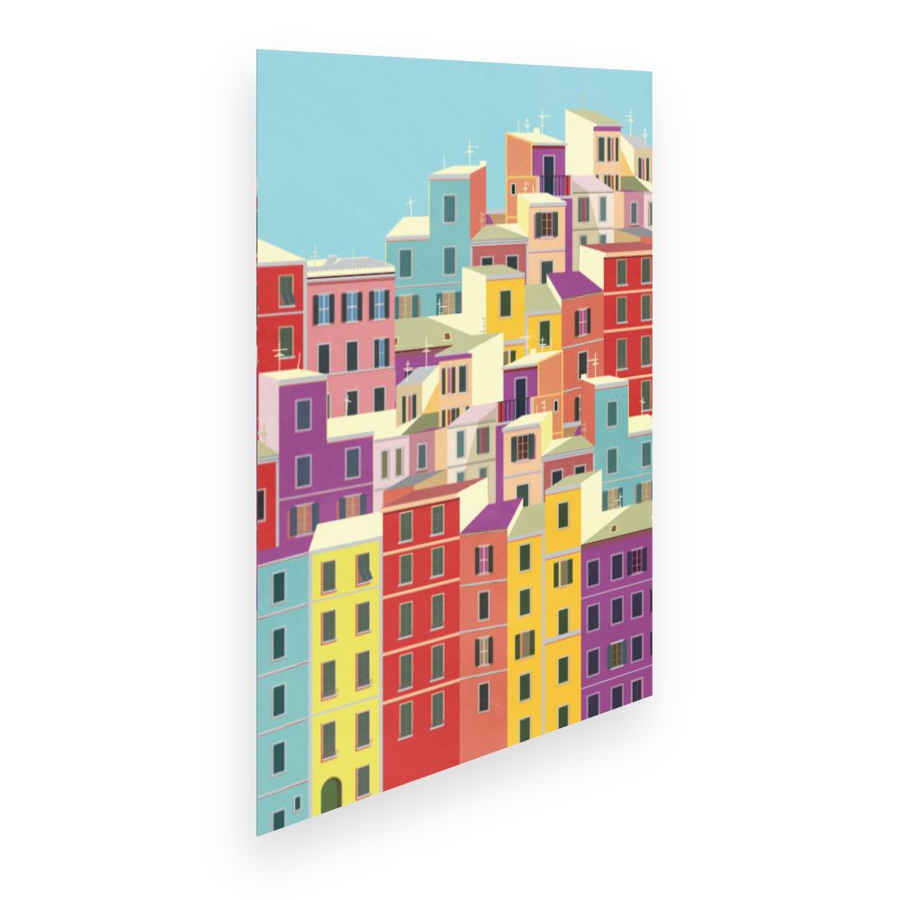 Affiche Maisons colorées vives