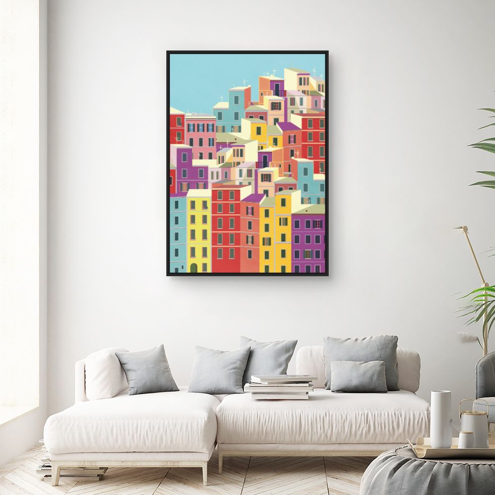 Tableau Maisons colorées