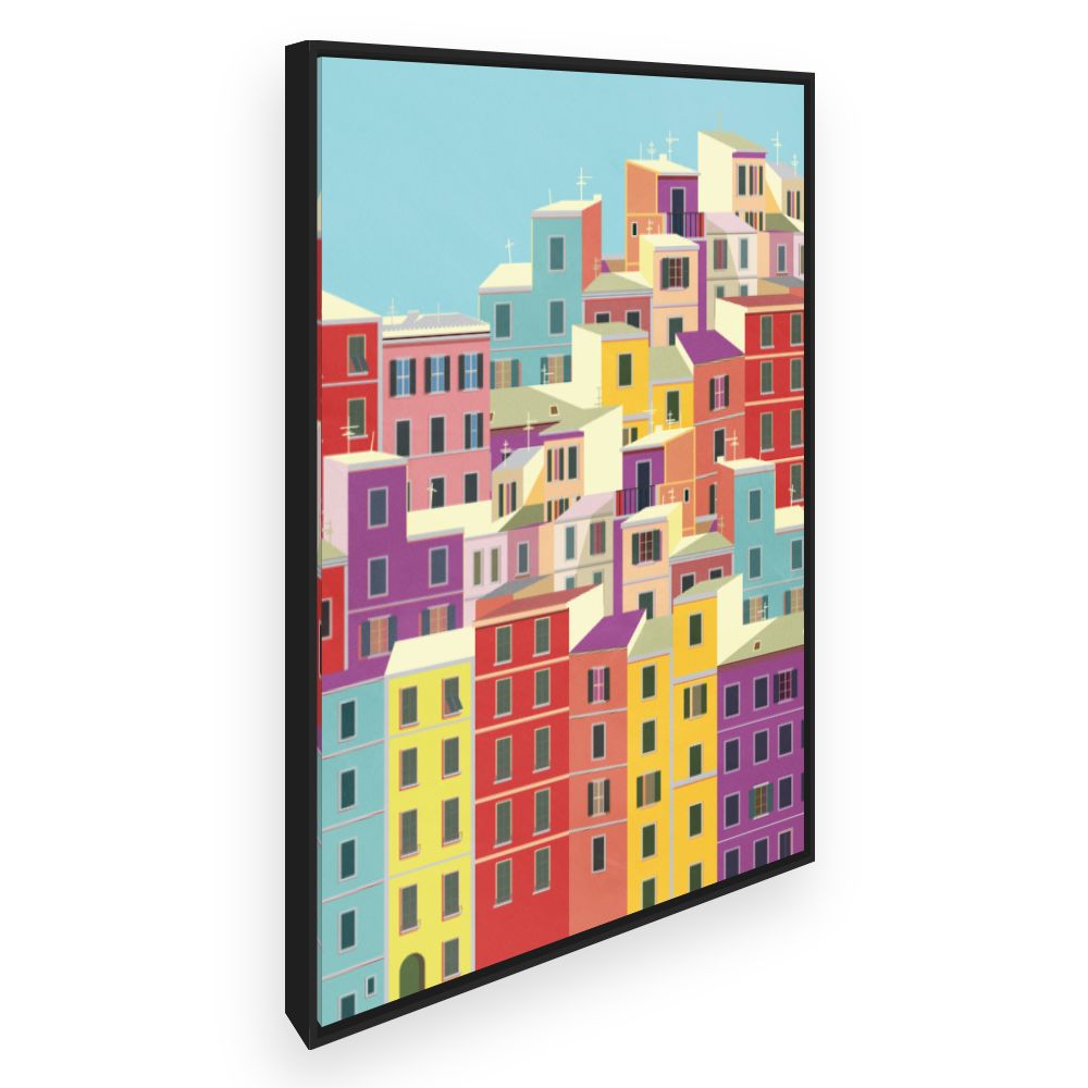 Toile Maisons colorées