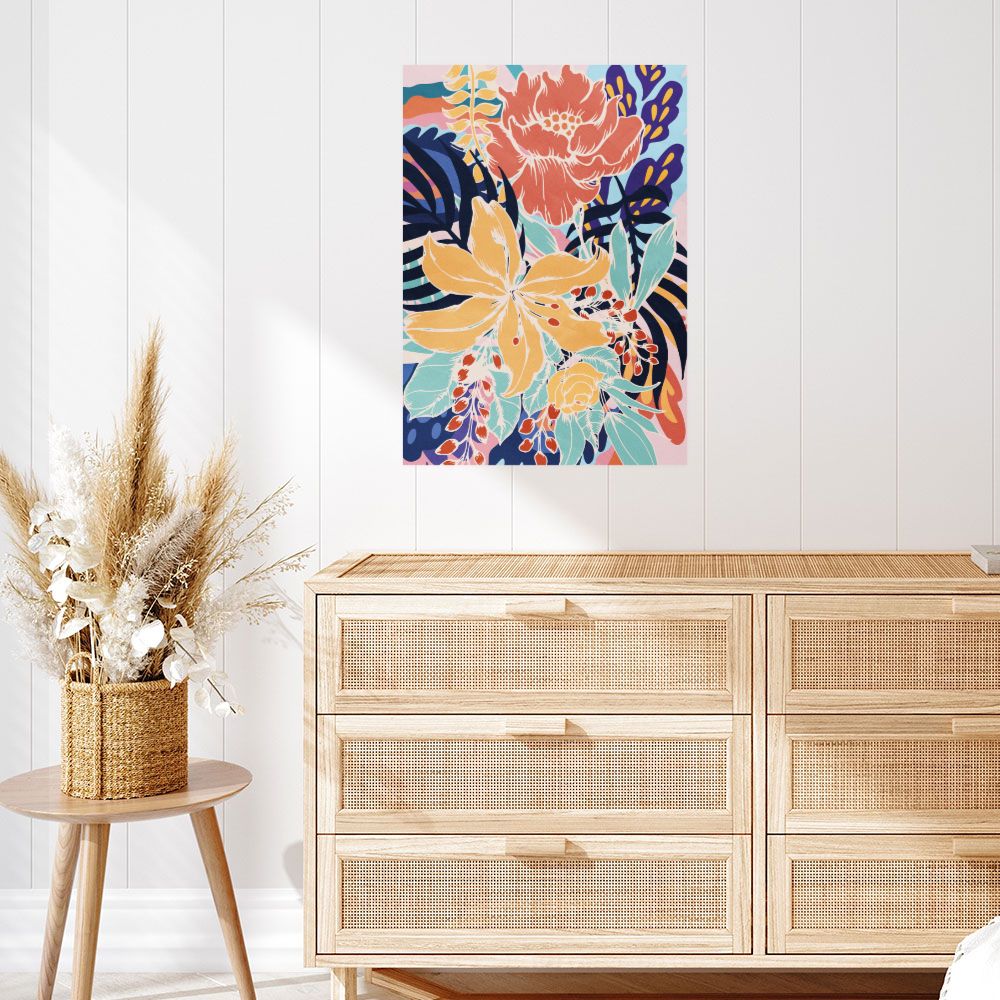 Affiche Fleurs exotiques vibrantes