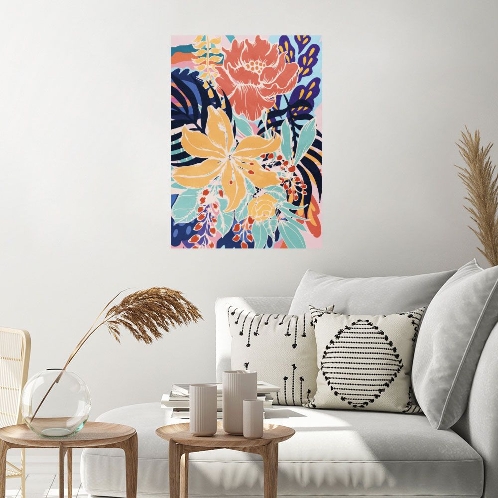 Affiche Fleurs exotiques vibrantes