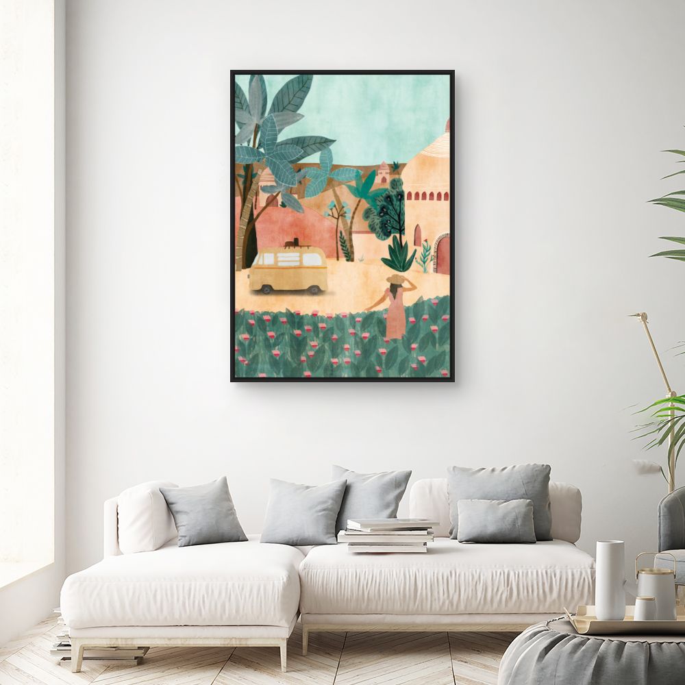 Tableau Paysage exotique coloré
