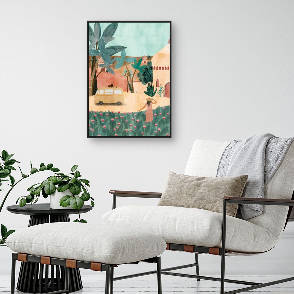 Tableau Paysage exotique coloré