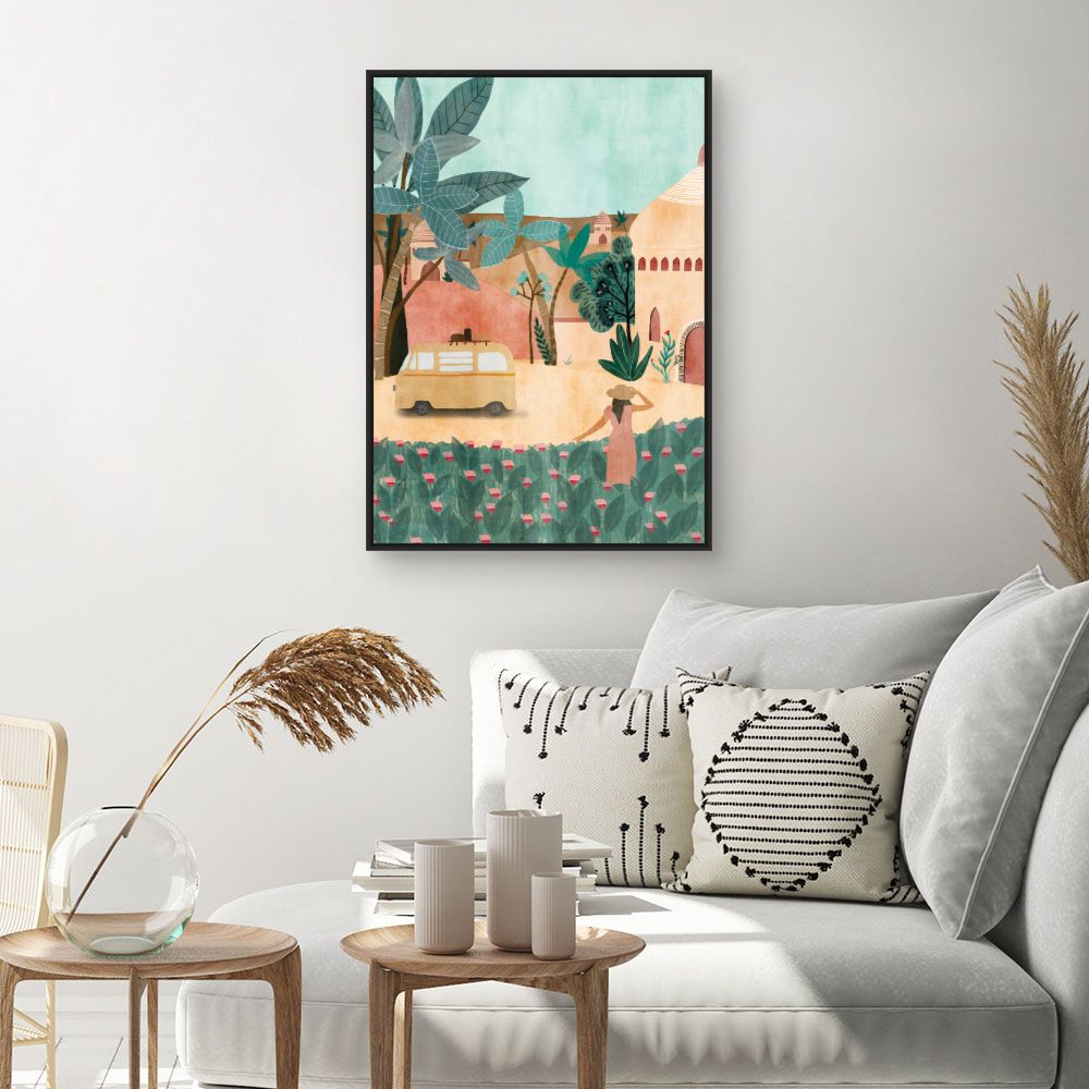 Tableau Paysage exotique coloré