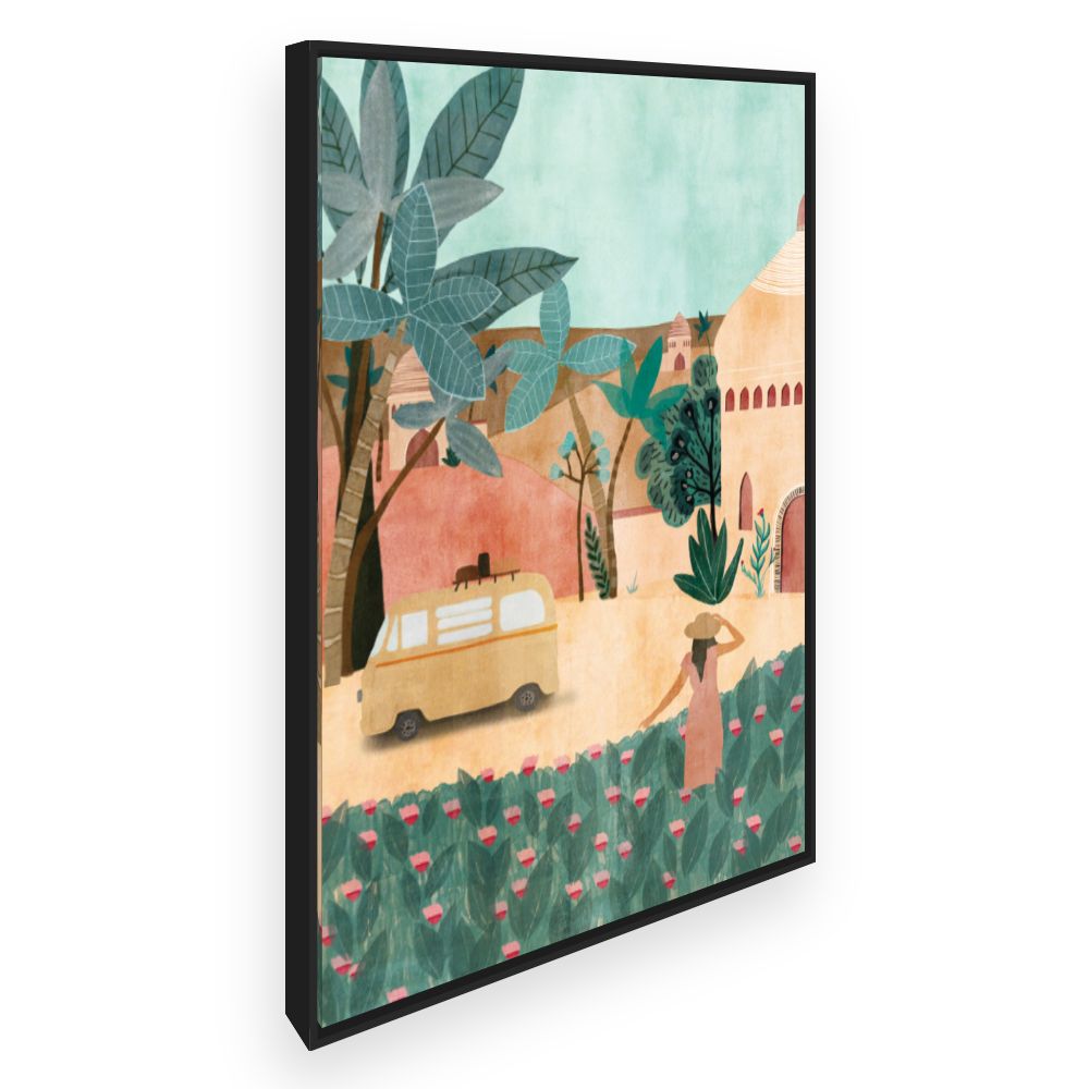 Toile Paysage exotique coloré