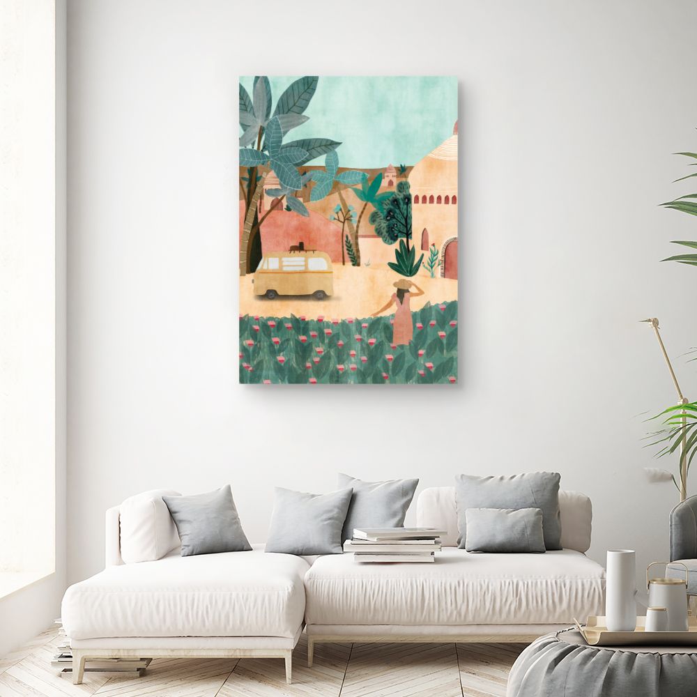 Tableau Paysage exotique coloré