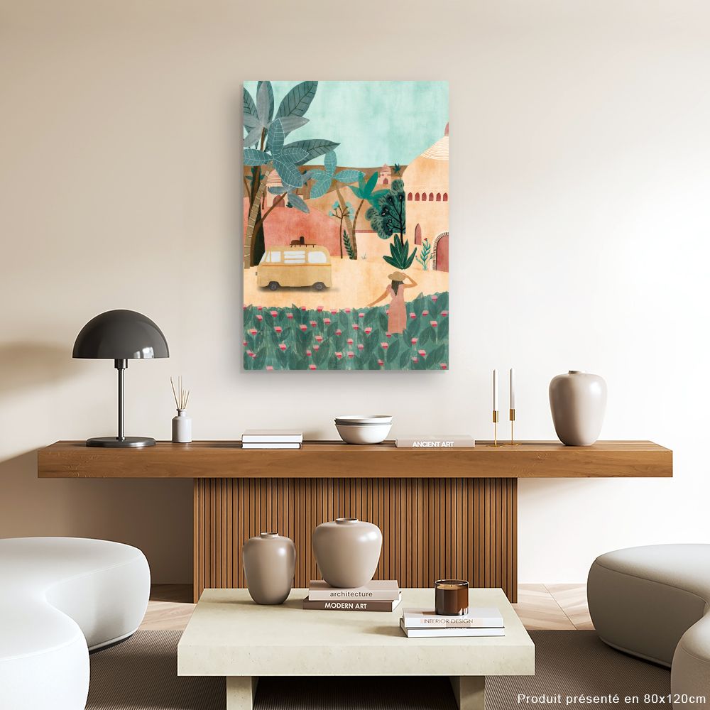 Tableau Paysage exotique coloré