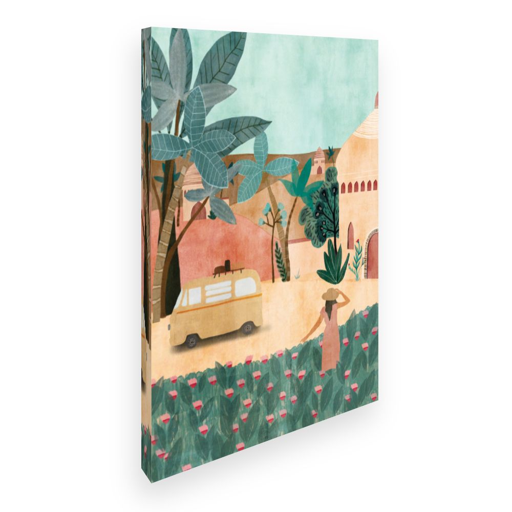 Toile Paysage exotique coloré