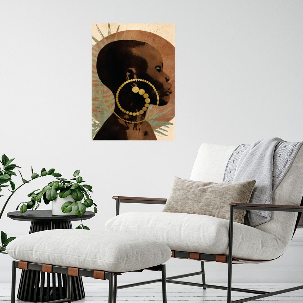 Affiche Élégante silhouette dorée