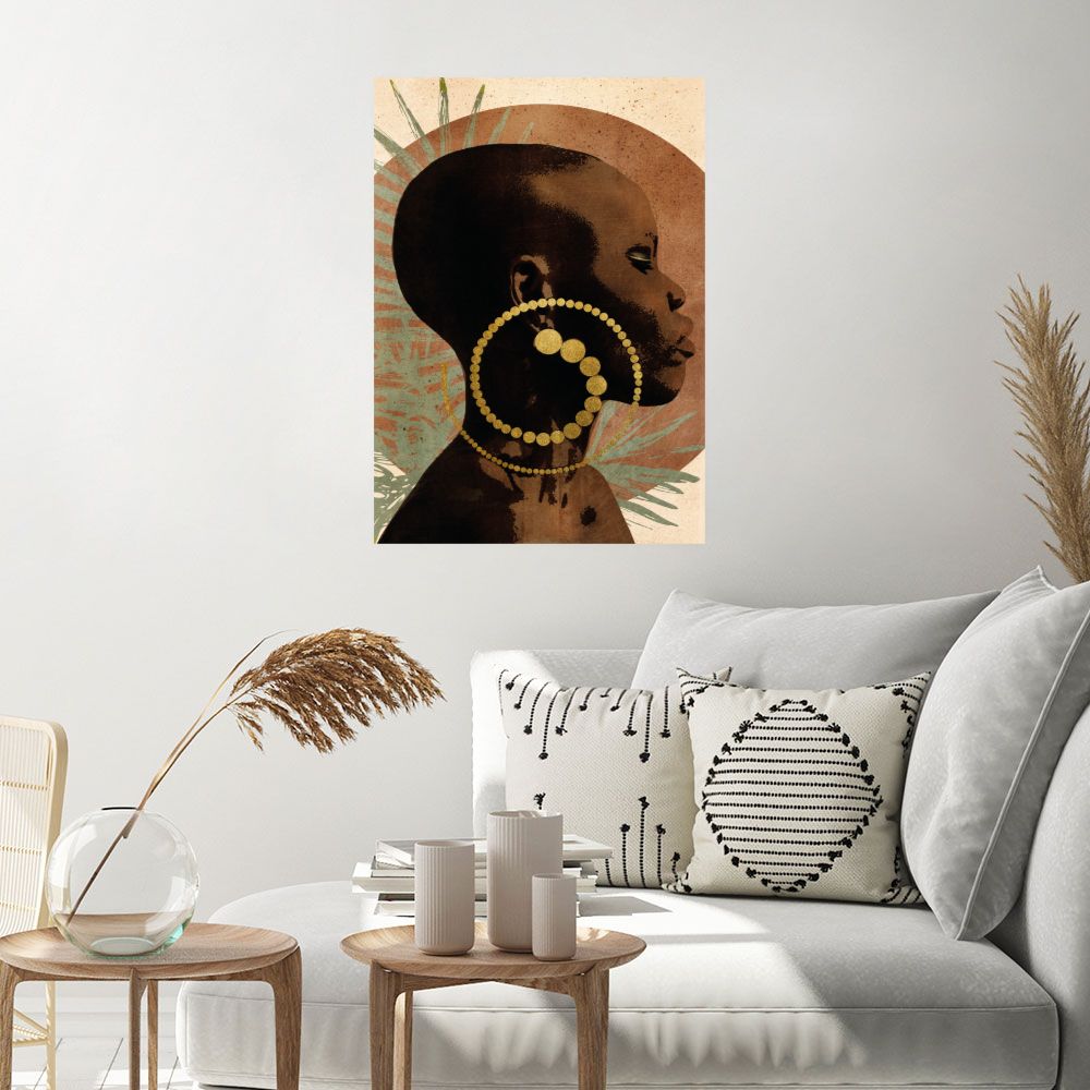 Affiche Élégante silhouette dorée