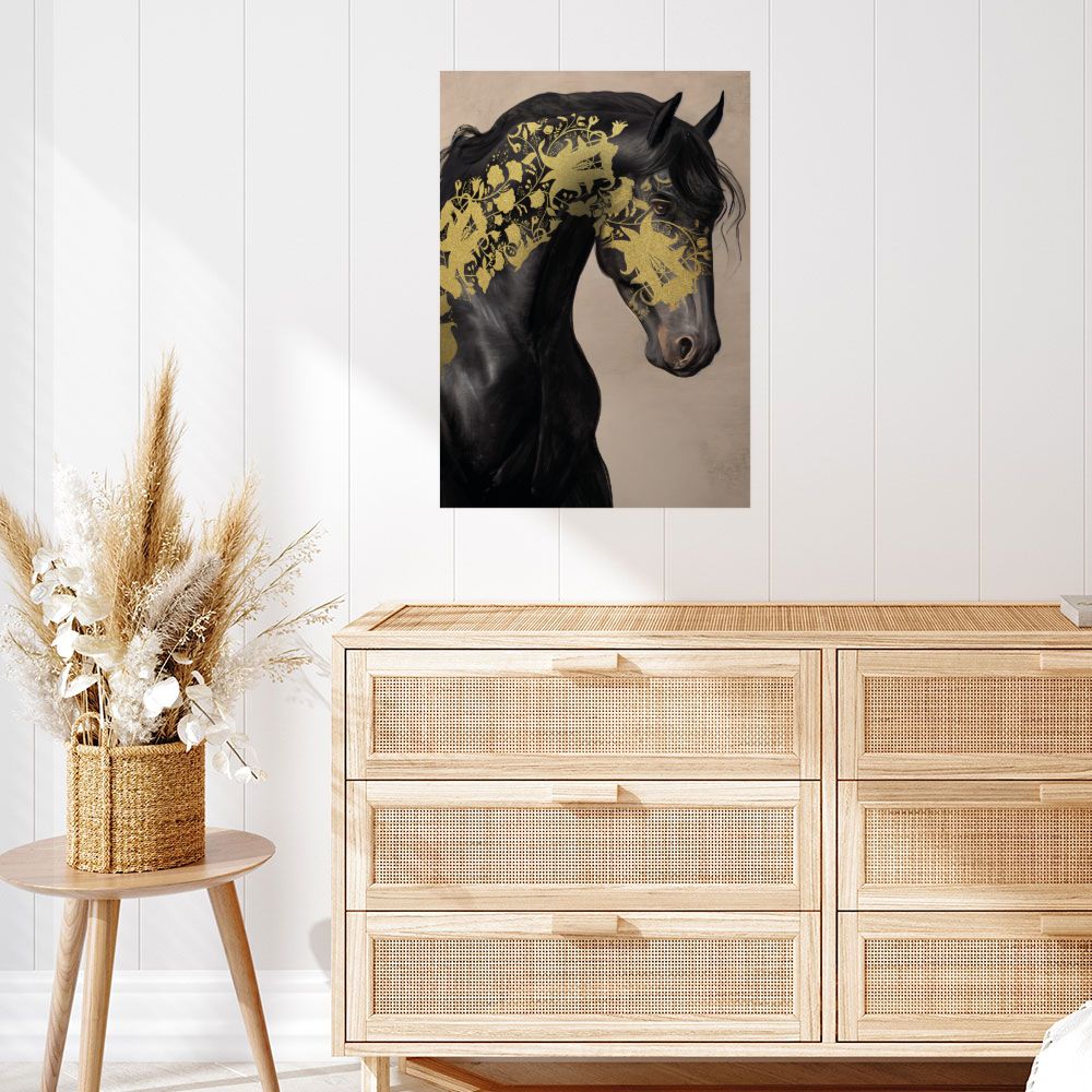 Affiche Cheval doré majestueux