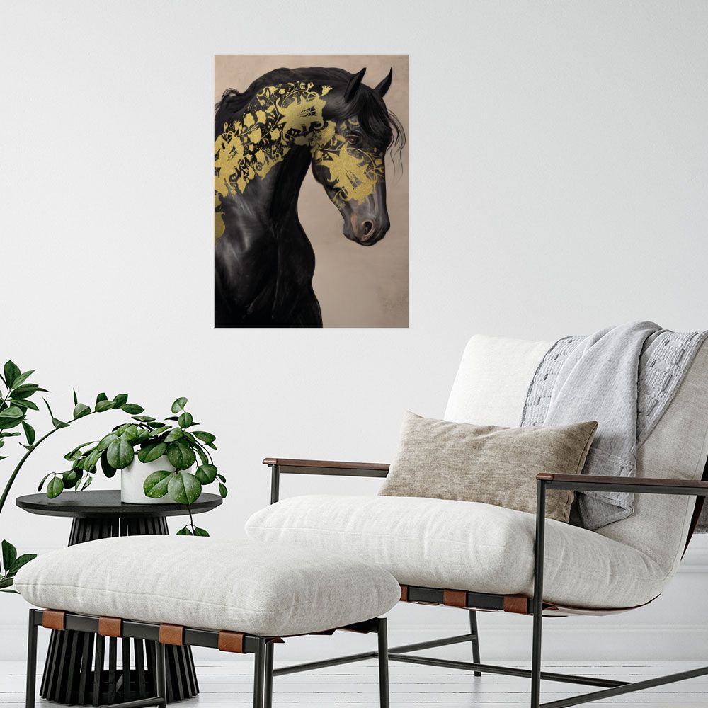 Affiche Cheval doré majestueux