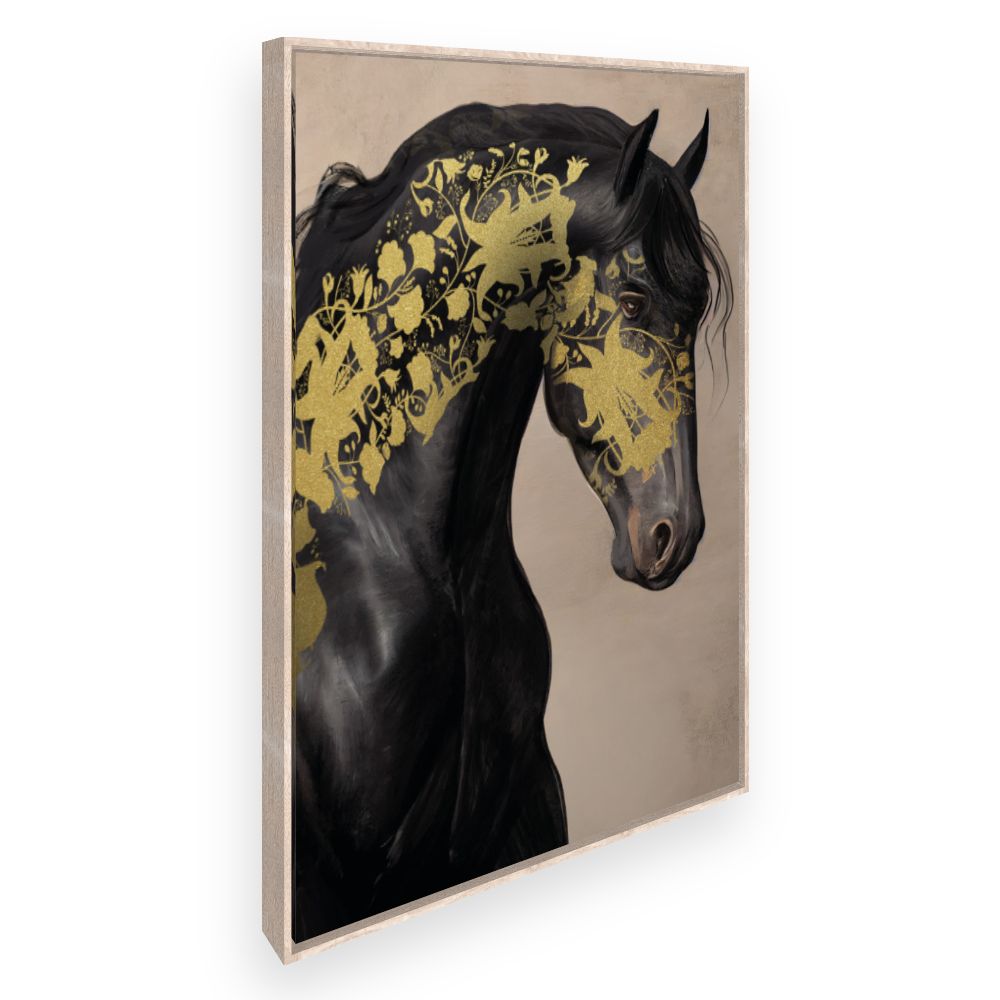 Toile Cheval doré élégant