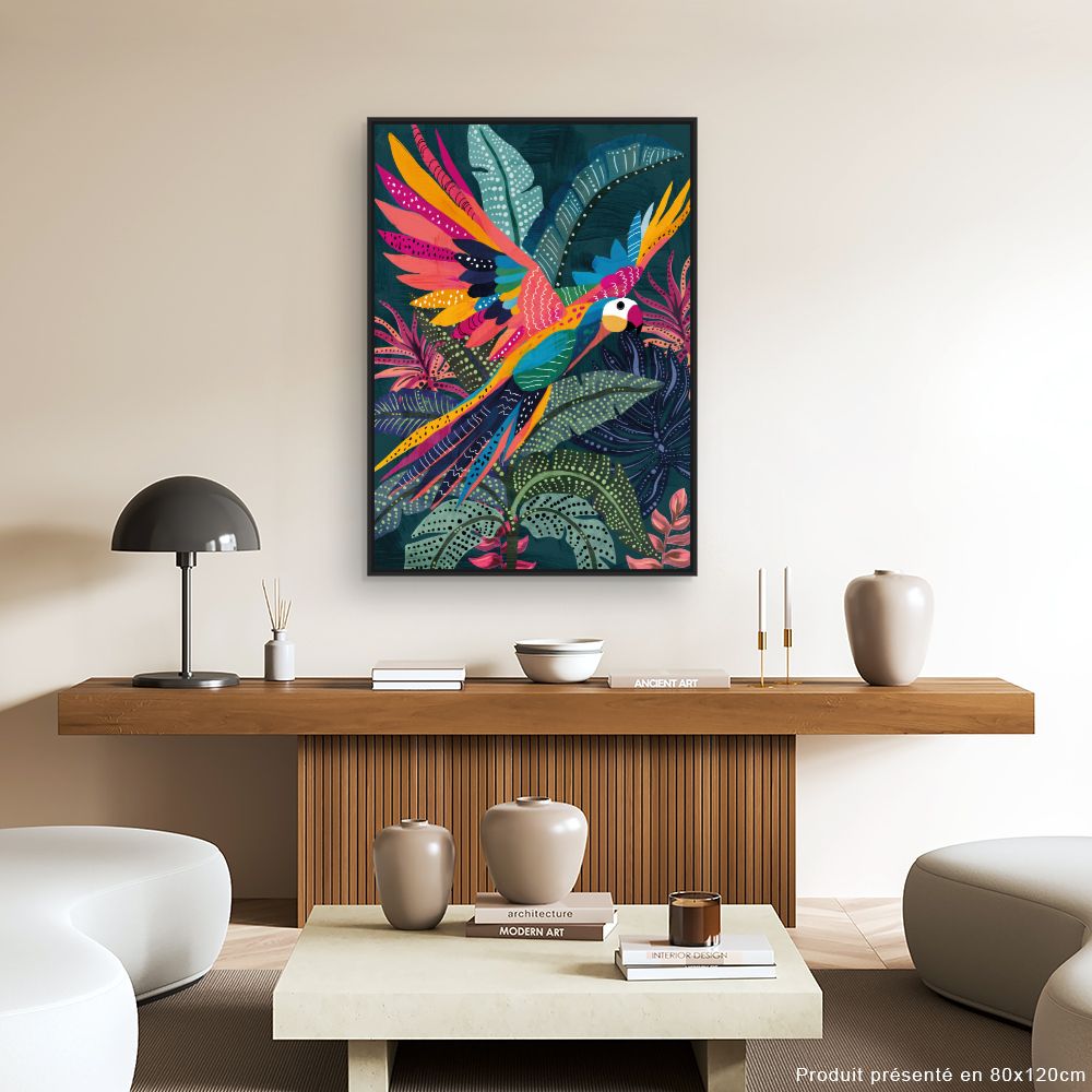 Tableau Perroquet exotique coloré
