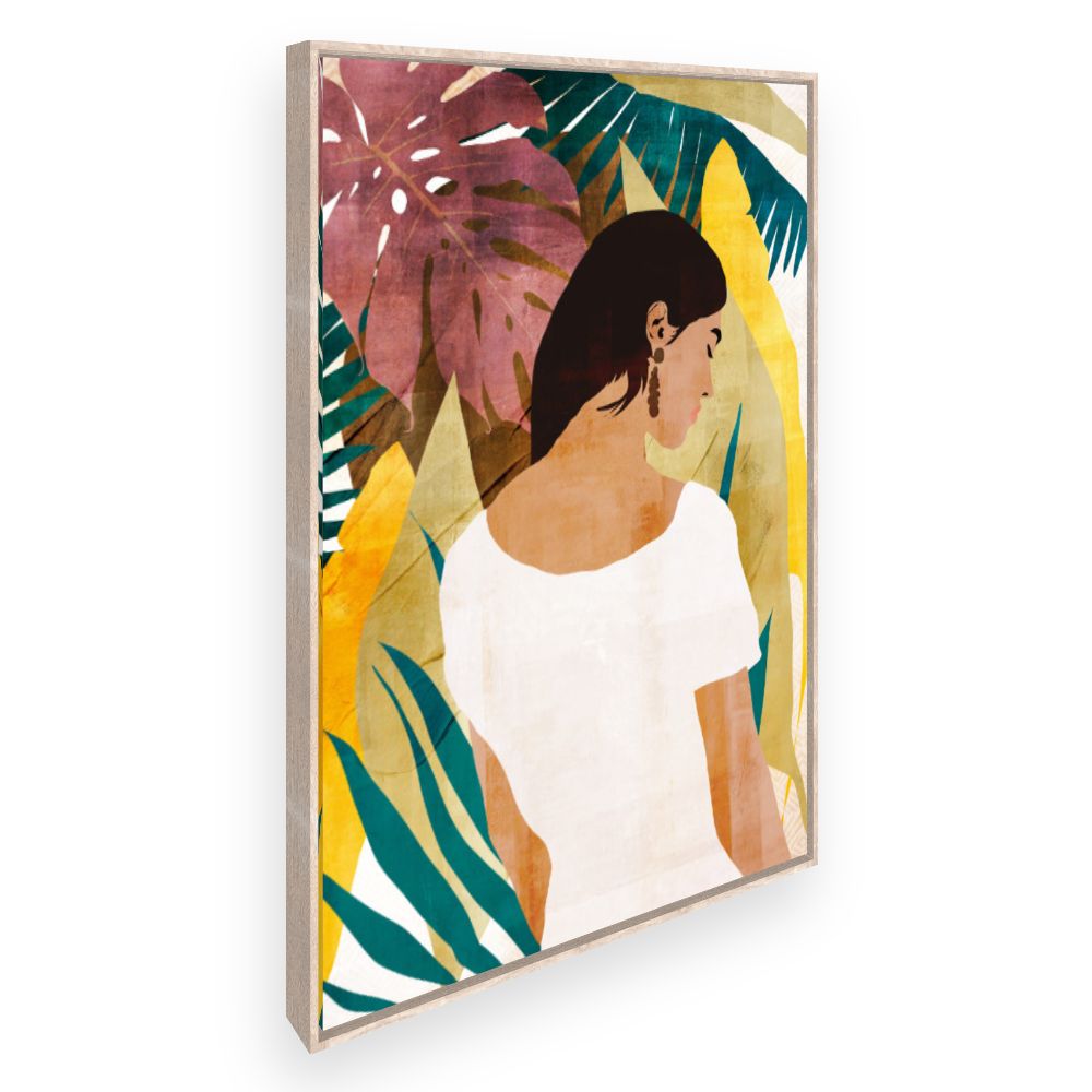 Toile Femme et feuillage