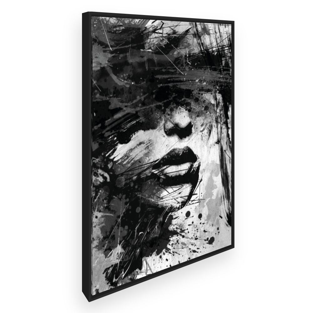 Toile Visage abstrait captivant