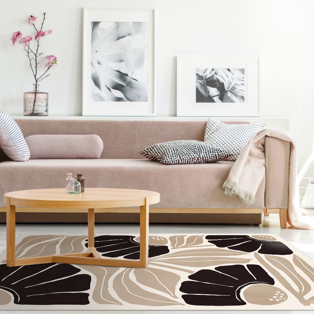Tapis n°477 Fleurs stylisées modernes