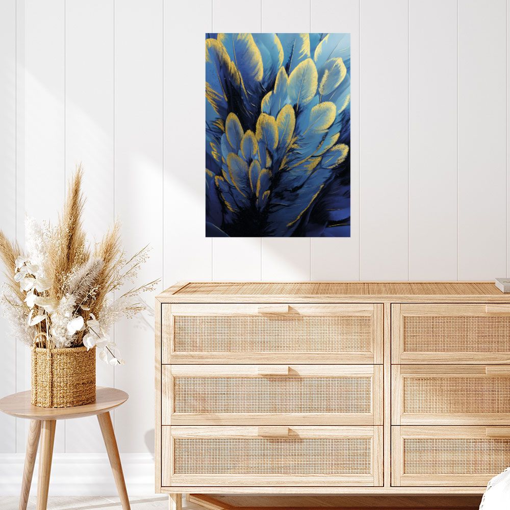 Affiche Plumes dorées