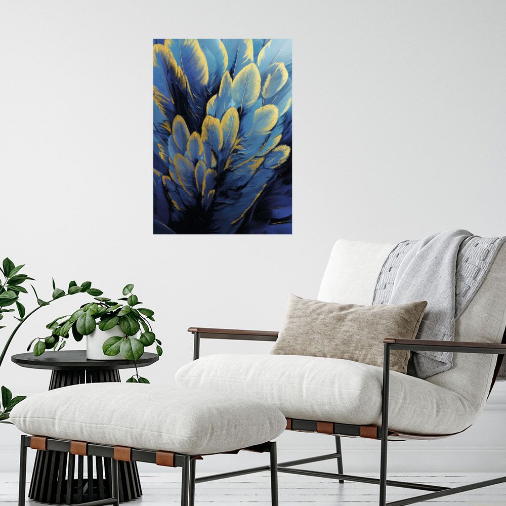 Affiche Plumes dorées