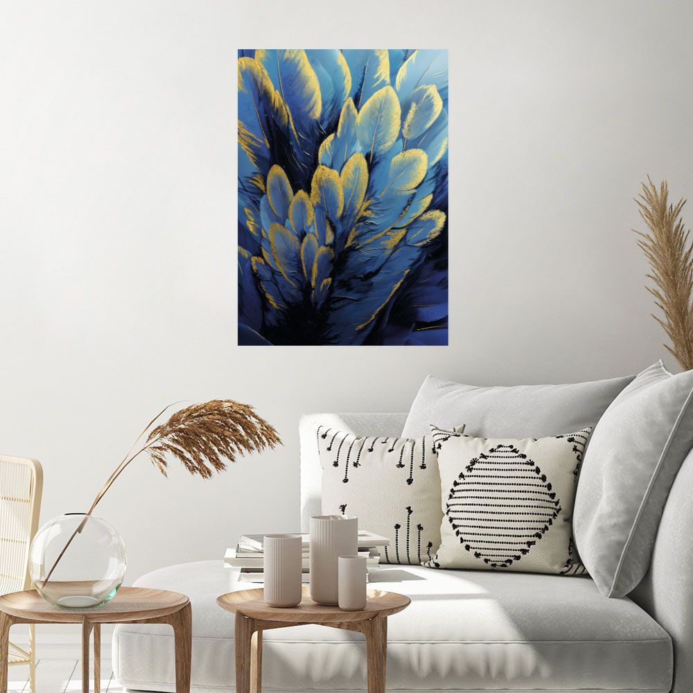 Affiche Plumes dorées