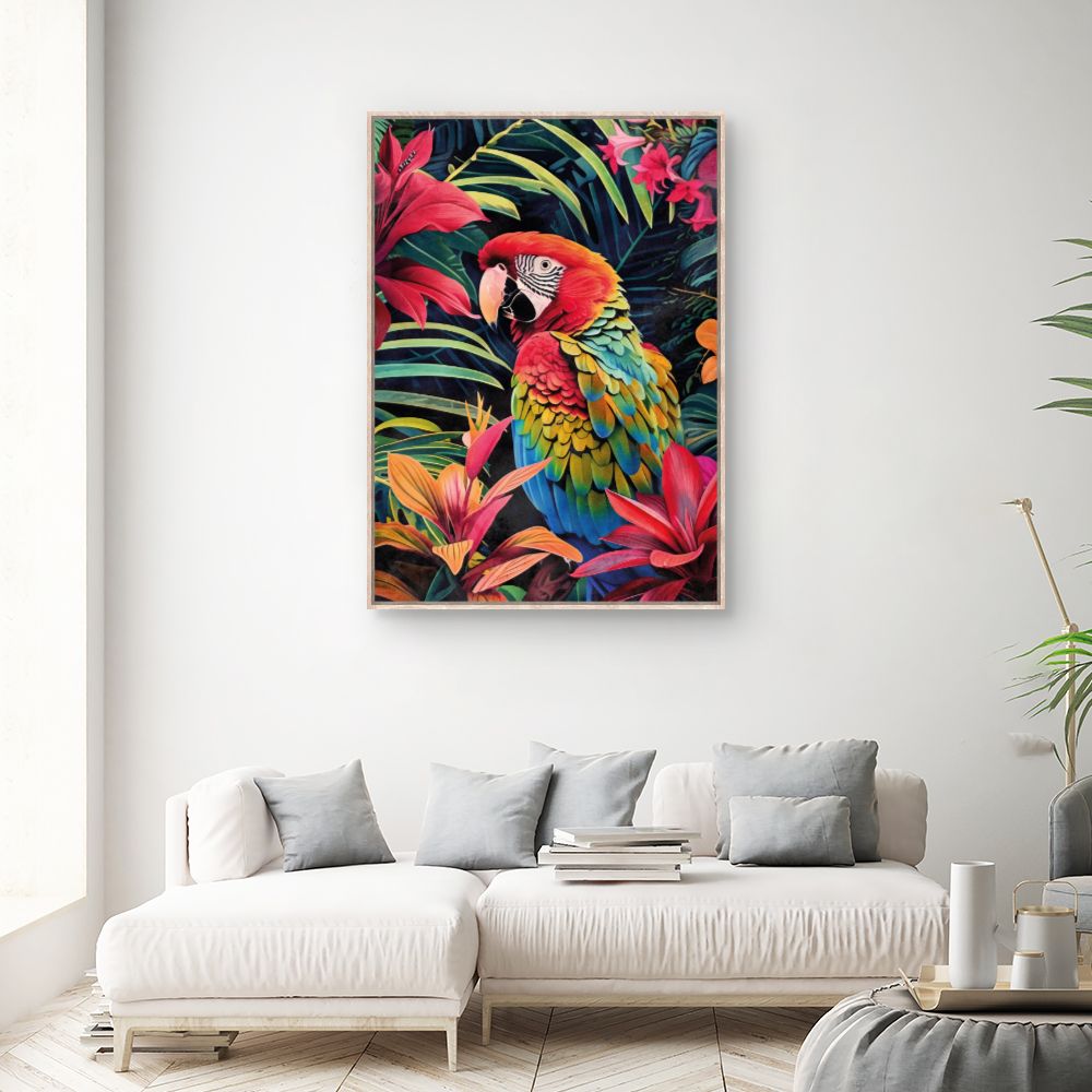 Tableau Perroquet exotique vibrant