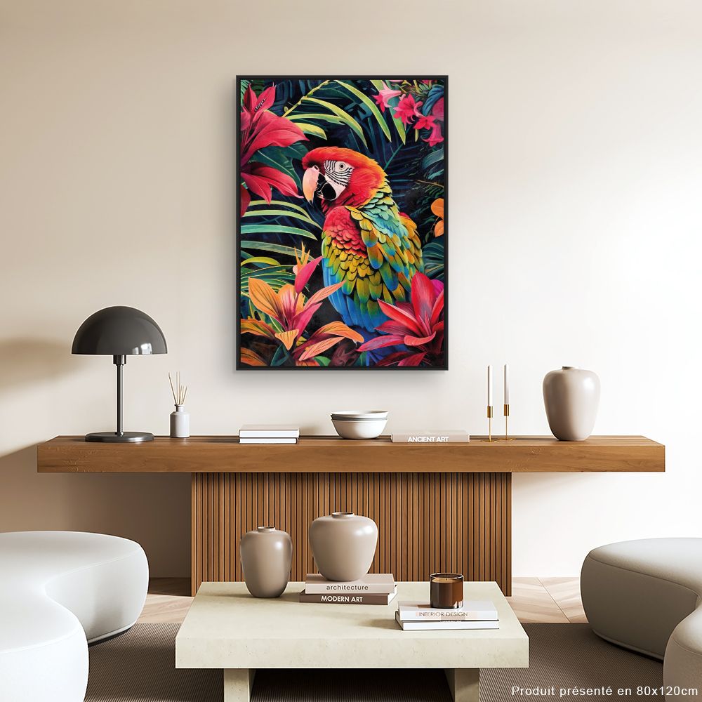 Tableau Perroquet exotique vibrant