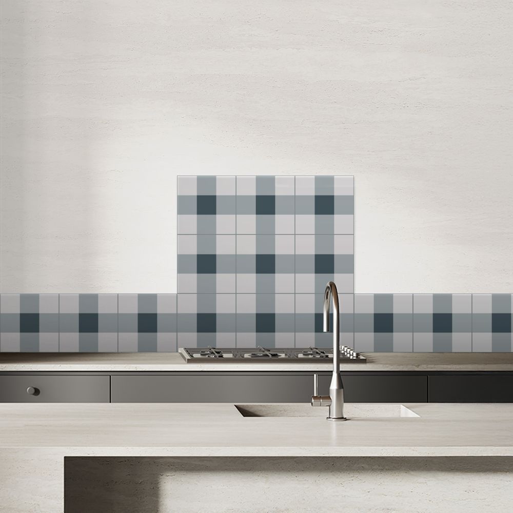 Crédence en aluminium / Carrés géométriques modernes