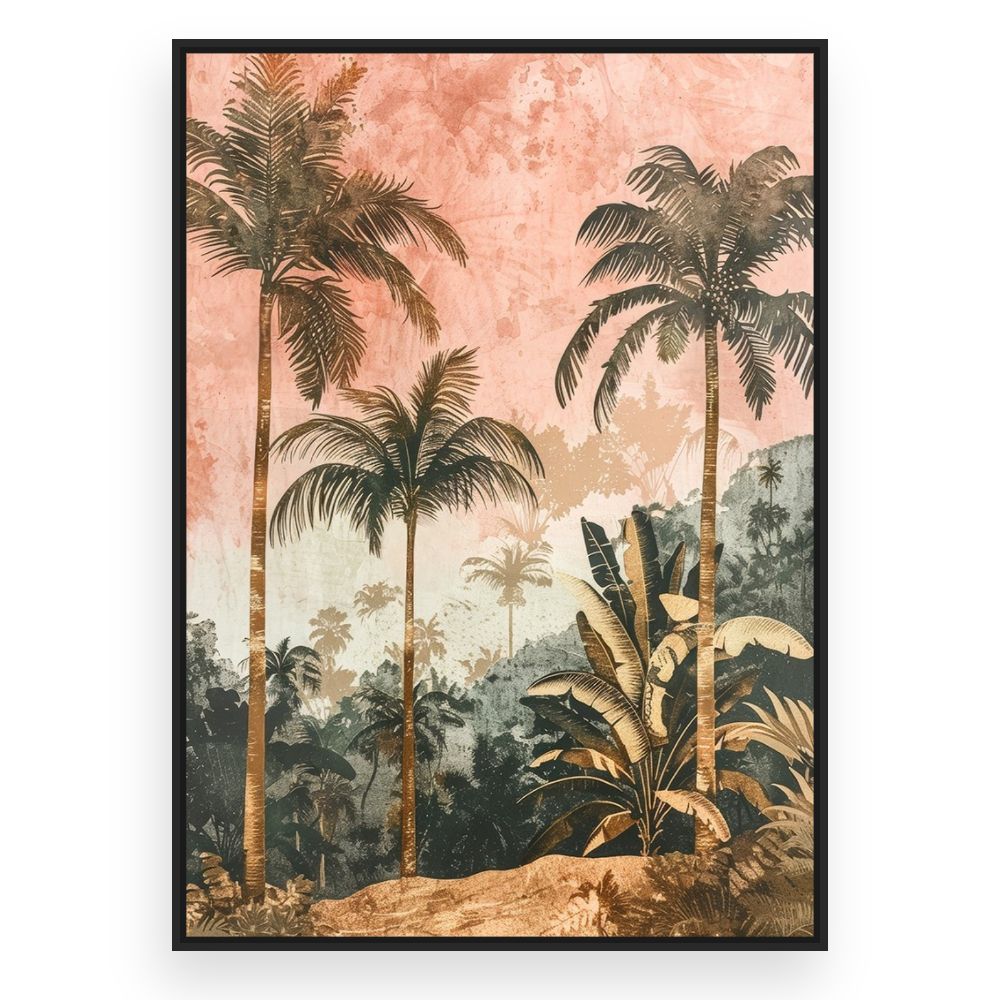 Toile Palmiers exotiques – toile cadre noir (slide 3)