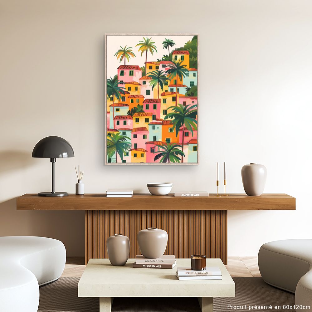 Toile "Maisons colorées exotiques"