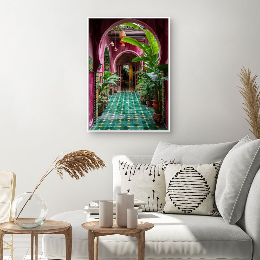 Toile "Passage botanique vibrant"