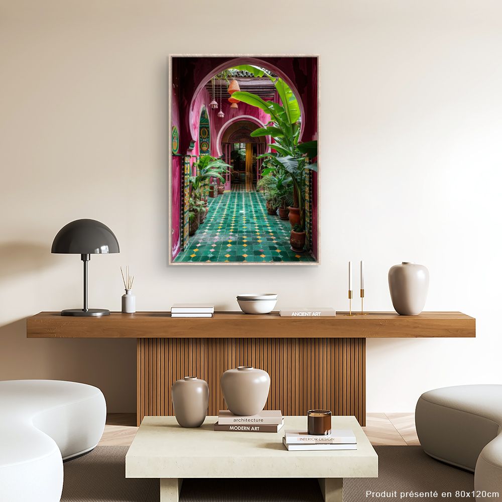Toile "Passage botanique vibrant"