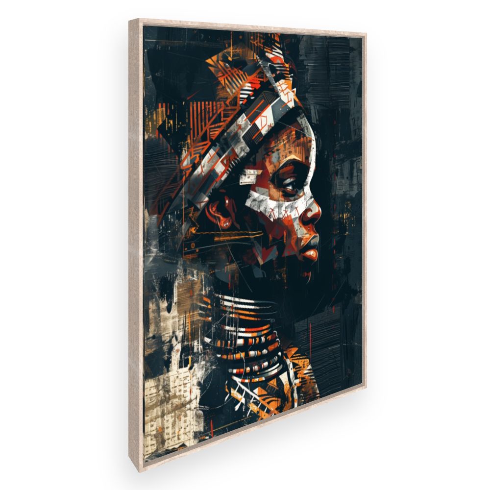 Toile Portrait graphique vibrant