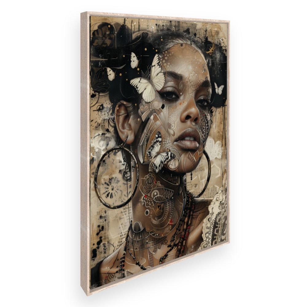 Toile Beauté papillon ethnique