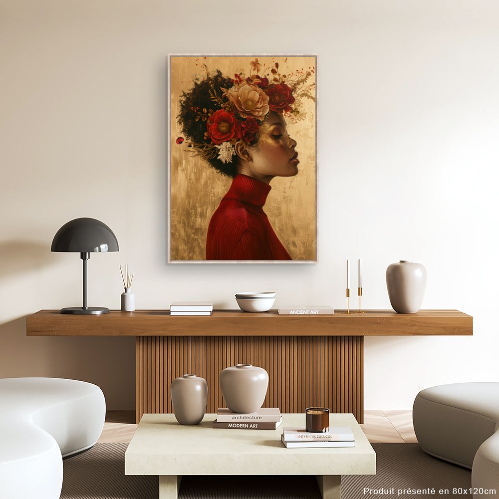 Tableau Élégance florale dorée