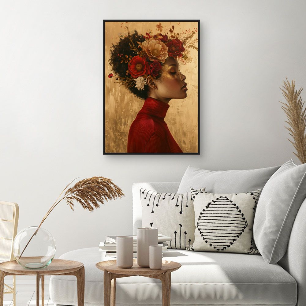 Tableau Élégance florale dorée