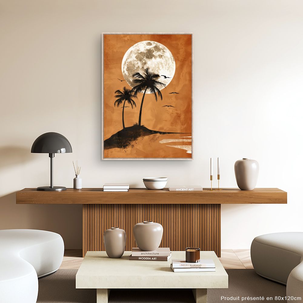 Tableau Lune et palmiers