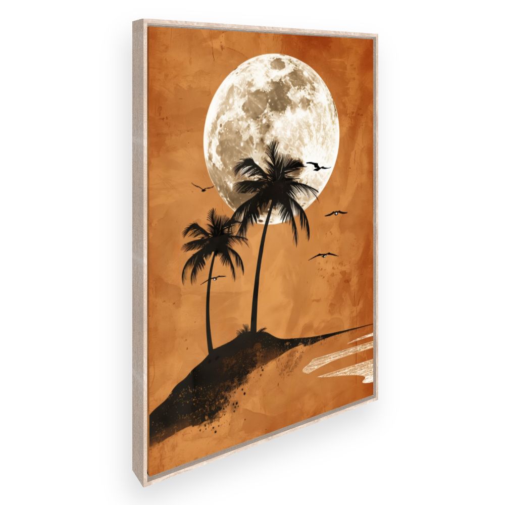 Toile Lune et palmiers