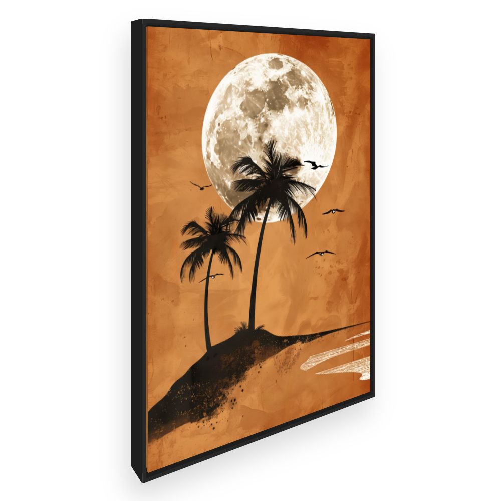 Toile Lune et palmiers