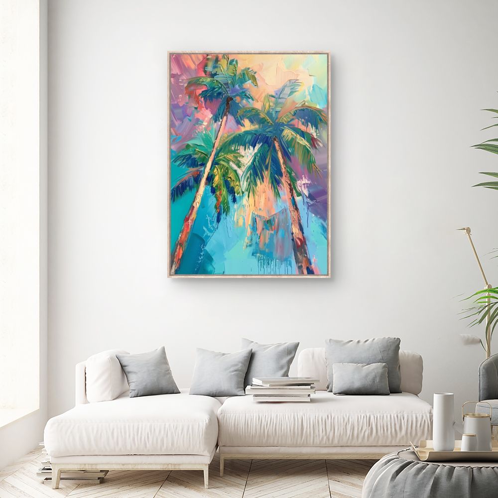 Tableau Palmiers vibrants