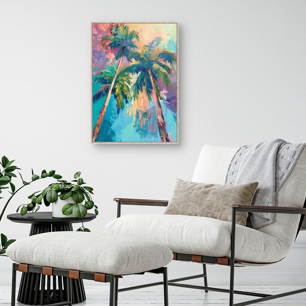 Tableau Palmiers vibrants