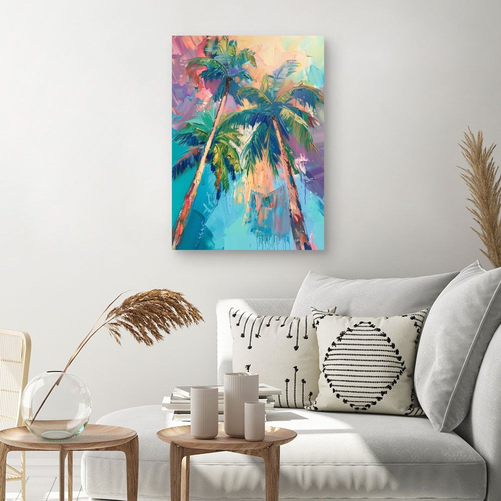 Tableau Palmiers vibrants