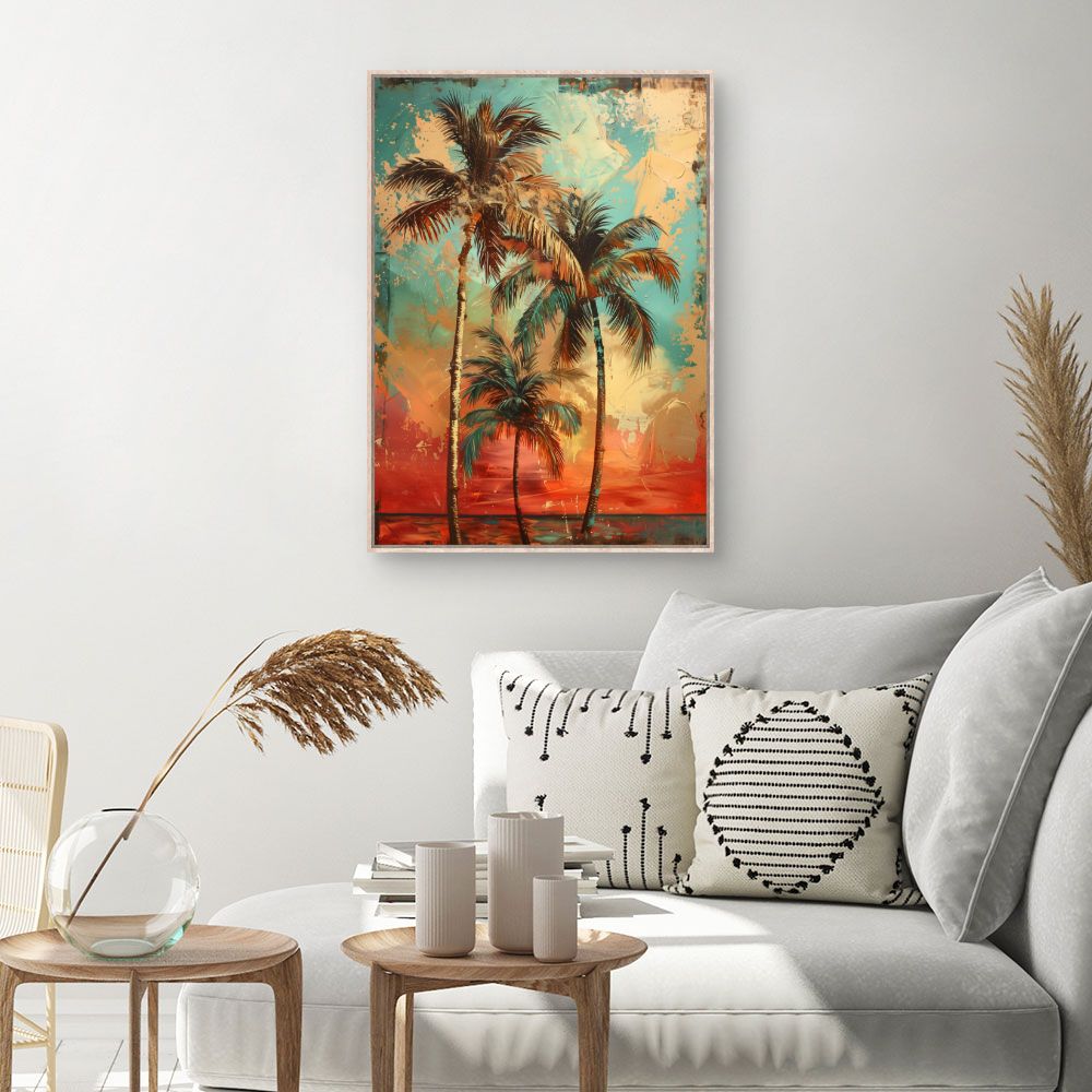 Tableau Palmiers tropicaux vibrants
