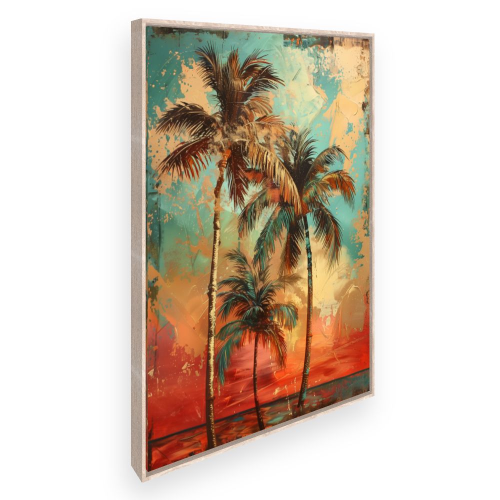 Toile Palmiers tropicaux vibrants